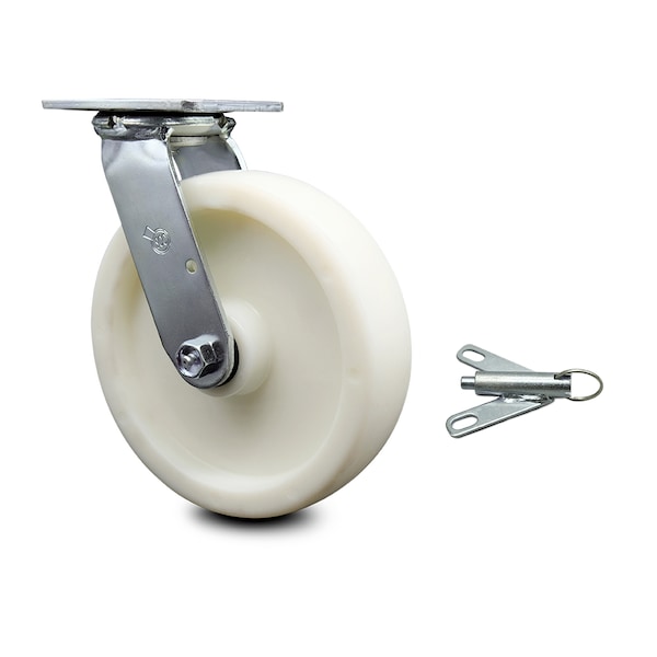 8 Inch Nylon Swivel Caster with Ball Bearing and Swivel Lock